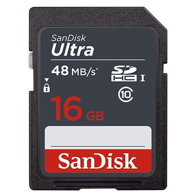 SanDisk 16GB Ultra SDHC 48MBs Class 10 Memory Card