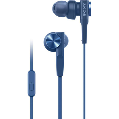 Sony XB55AP Wired Headset with Mic (Blue, In the Ear)
