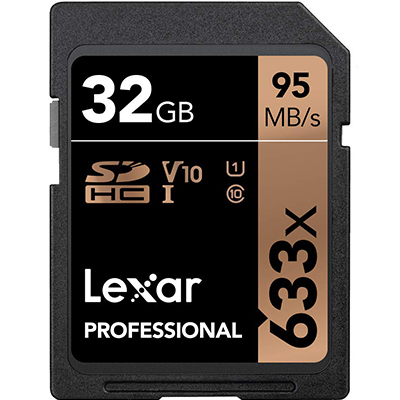 Lexar Professional 633X 32GB SDHC UHS-I Cards 2-Pack 