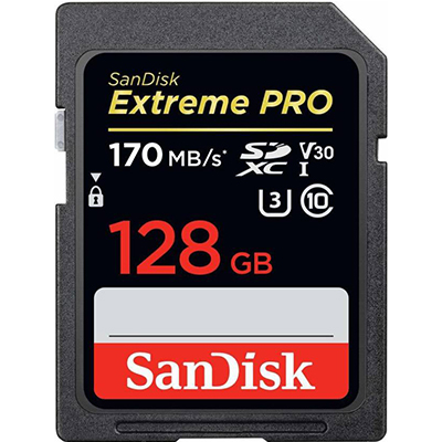 SanDisk Extreme Pro 128 GB SDHC Class 10 170 MB/s Memory Card