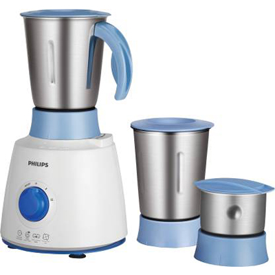 Philips HL7610-04 500 W Mixer Grinder (White and Blue, 3 Jars)