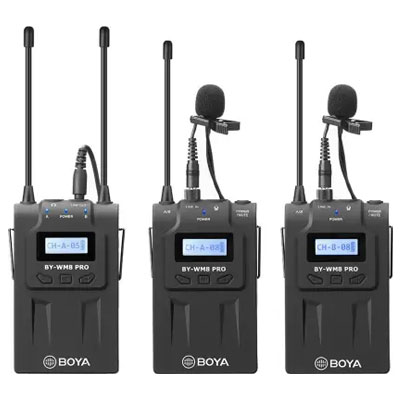 Boya BY-WM8 Pro-K2 UHF Dual Channel Wireless Camera Microphone