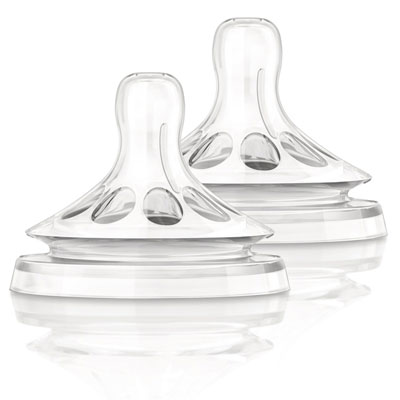 Philips Avent Natural Teat 4 Holes Fast Flow for 6 Months and Above (Pack of 2)
