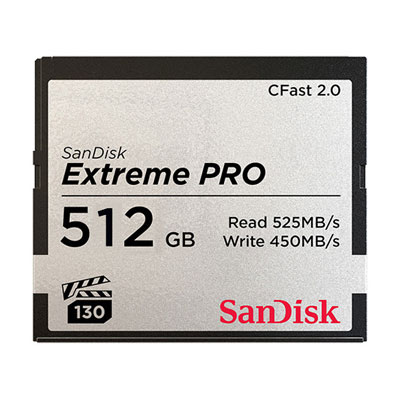 SanDisk 512GB Extreme Pro Cfast 2.0 Memory Card