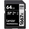 Lexar Professional 1667x 64GB SDXC UHS-II/U3 Card (LSD64GCBNA1667)  