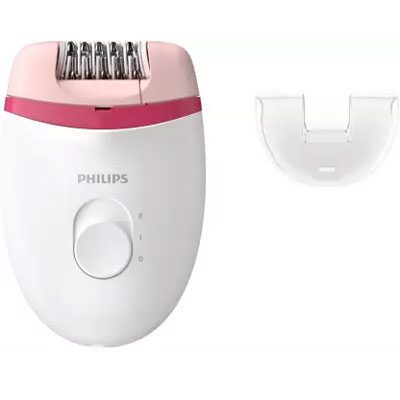 Philips BRE235/00 Corded Compact Epilator (White and Pink) for Gentle Hair Removal at Home  