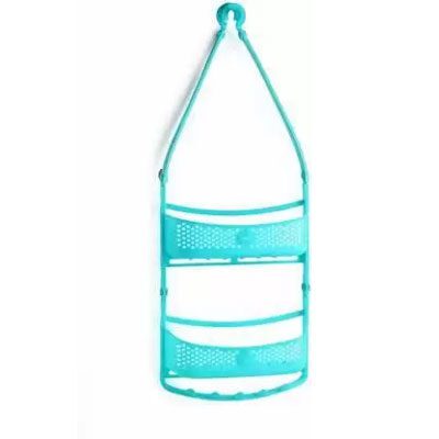 Solomon Shower Caddy 2 LAYER Plastic HANGING Wall Shelf (BLUE)  