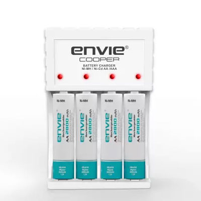 Envie Ultra Fast Charger ECR 20MC with 4 nos of AA 2800 mAh Rechargeable Batteries 