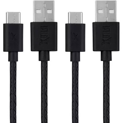 FliX Beetel XCDC102 1 m USB Type C Cable Compatible with Mobile Black   PACK OF 2