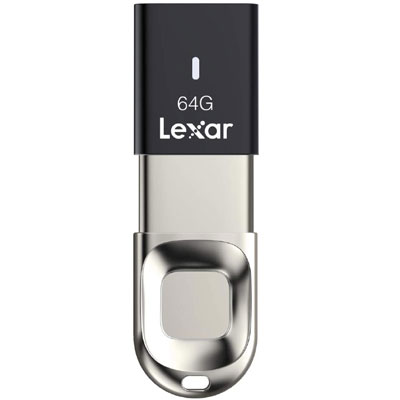 Lexar 64GB USB 3.0 Flash Drive F35 with Fingerprint , Black/Silver  