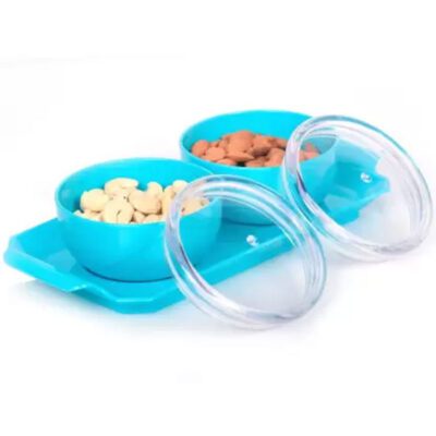 SOLOMON PREMIUM QUALITY AIRTIGHT BOWL WITH TRAY 2 PIECE BLUE