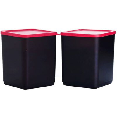 Plastic Square Container BLACK Pack of 2