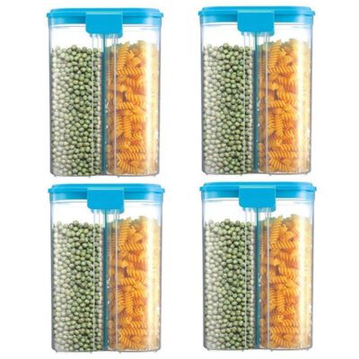 SOLOMON 2 SECTION CONTAINER 2500ML (BLUE) Pack of 4