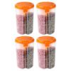 SOLOMON 3 SECTION CONTAINER (ORANGE) Pack of 4