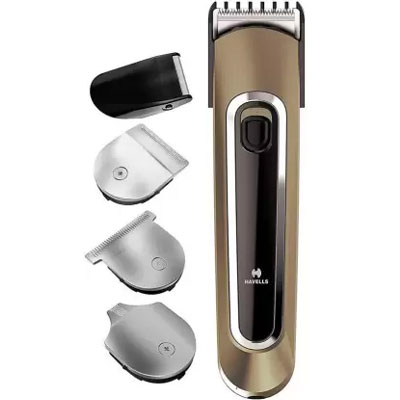 Havells GS6451 - Fast Charge 4-in-1 Grooming Kit for Beard & Hair Trimming (Brown)  