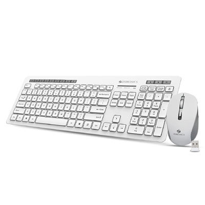 Zebronics Zeb-Companion 500 2.4GHz Wireless Keyboard & Mouse Combo (White)