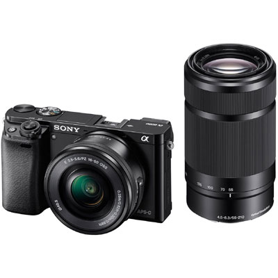 SONY Alpha ILCE-6000Y/b in5 Mirrorless Camera Body with Dual Lens : 16-50 mm & 55-210 mm  (Black)