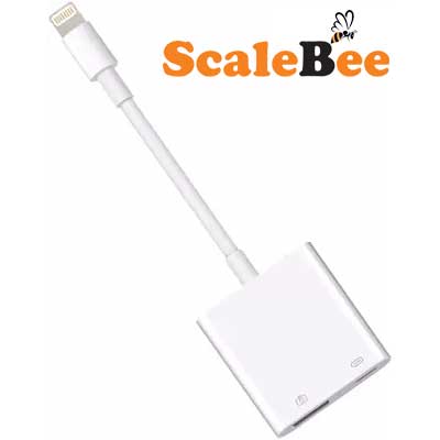 Scalebee-White-Lightning-to-USB-3.0-Camera-Adapter-with-Charging-Port-For-iPhone-&-Ipad-Phone-Converter